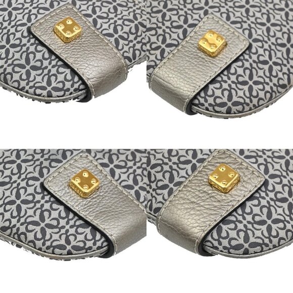 LOEWE Logo New Road Crossbody Shoulder Bag Canvas Leather Gray GHW 30KB767 - Picture 12 of 16